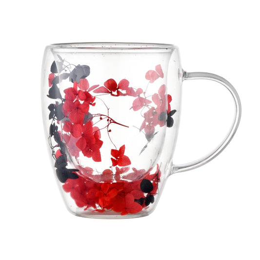Coffee Cup Double-Walled with Floral Design 12 Oz - 1Piece