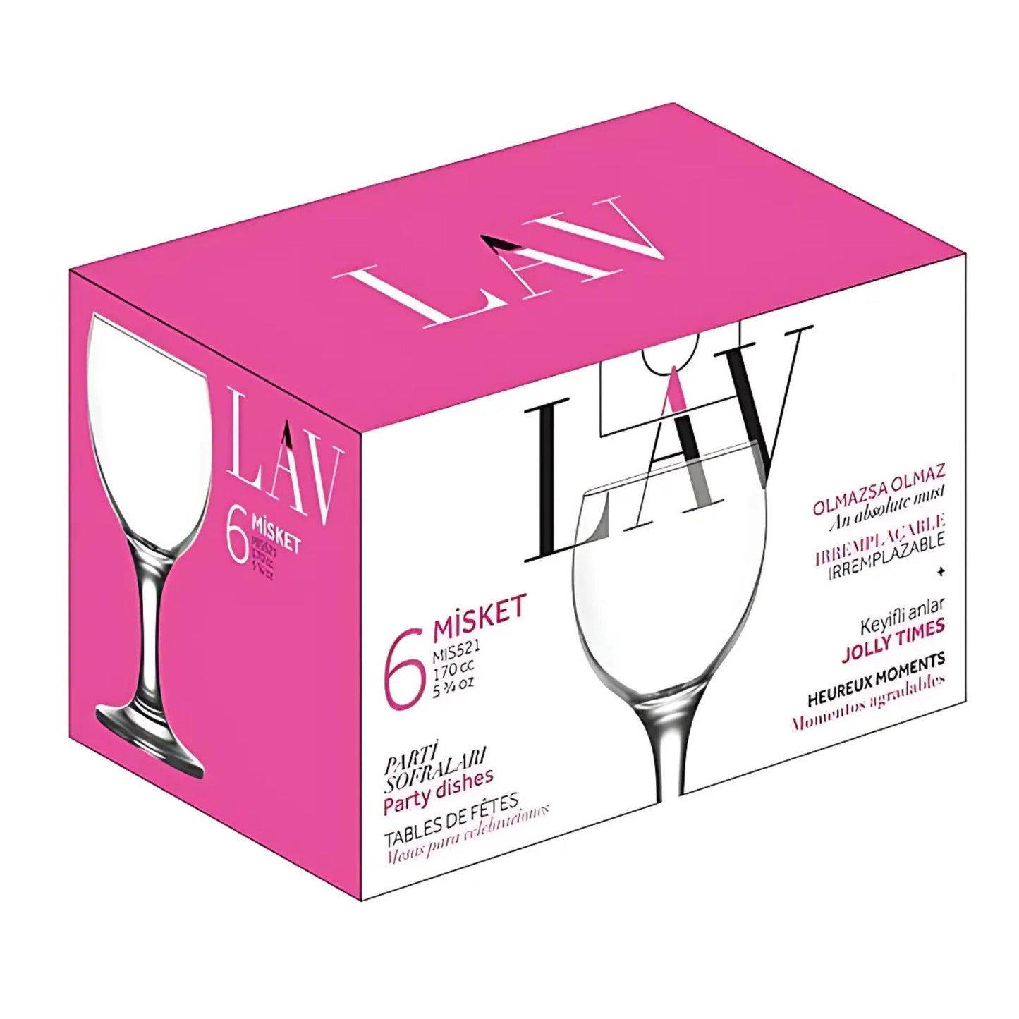 Wine Glasses 6 Oz - LAV MISKET - Set of 6
