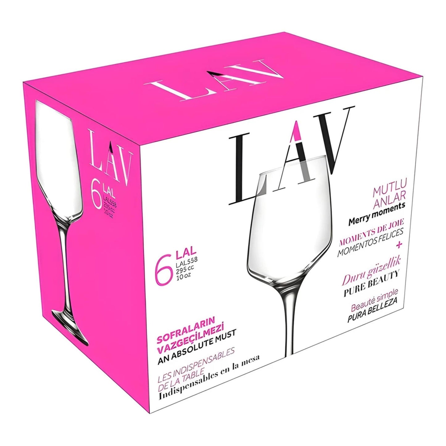 Wine Glasses 10 Oz - LAV LAL - Set of 6
