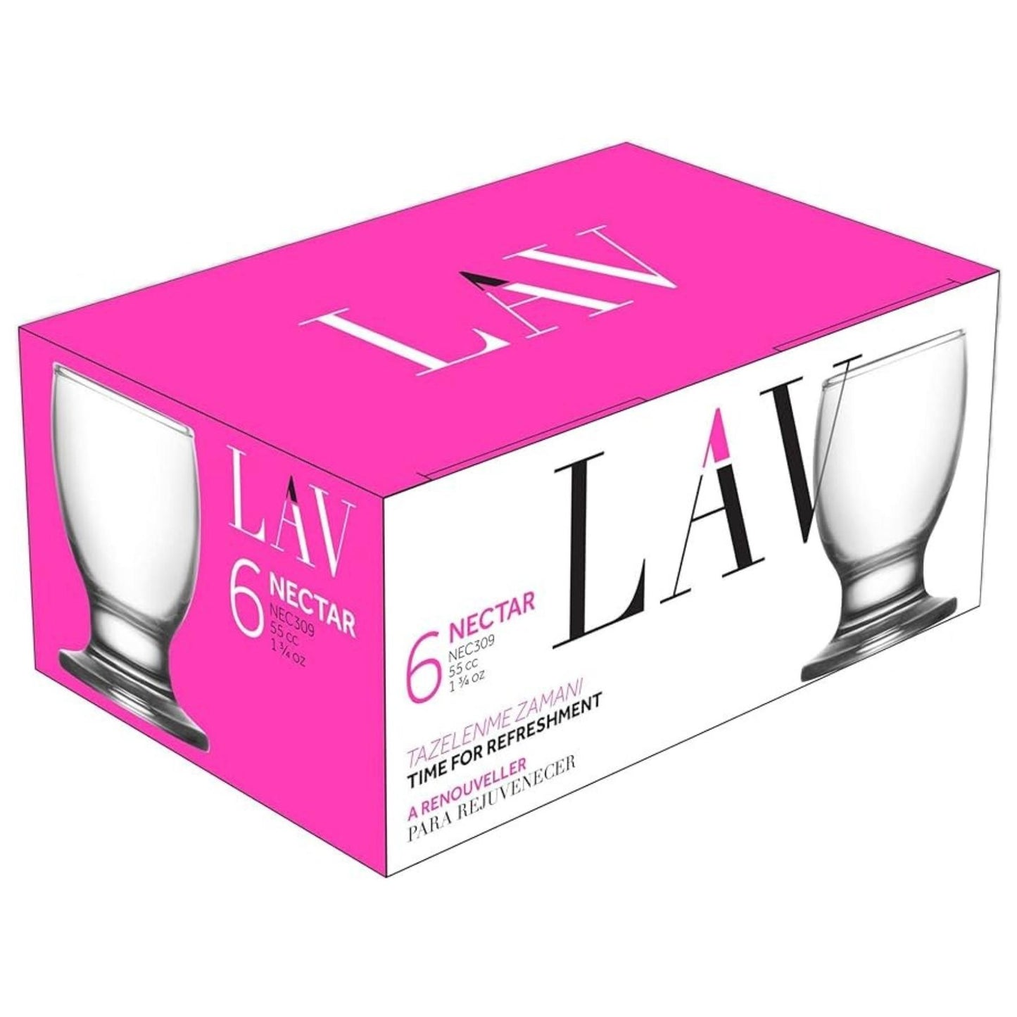 Shot Glasses 2 Oz - LAV NECTAR - Set of 6