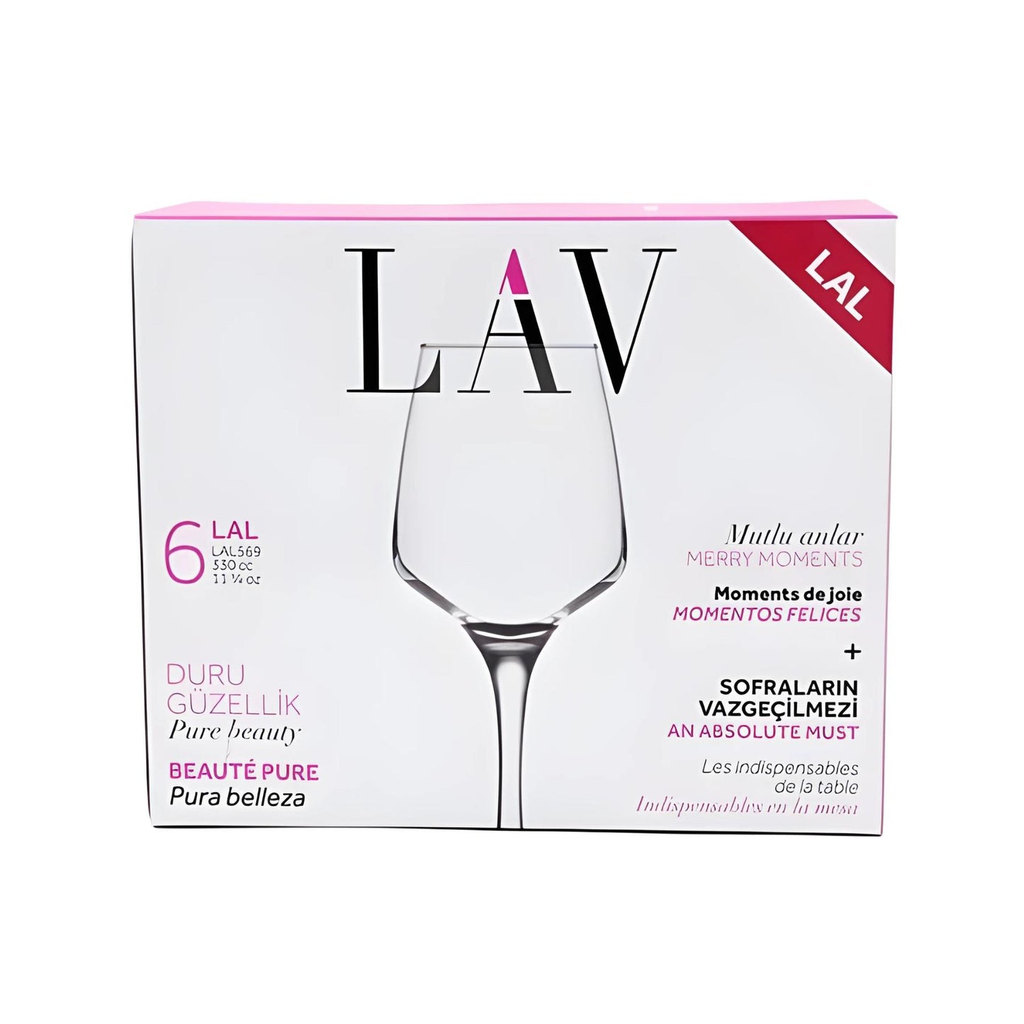 Wine Glasses 12 Oz - LAV LAL - Set of 6