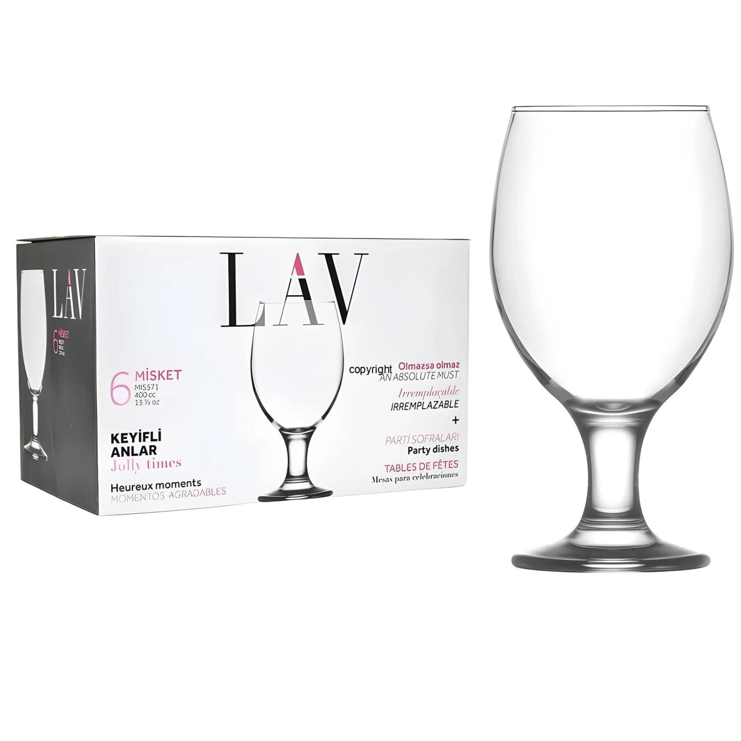 Beer Glasses 14 Oz - LAV MISKET - Set of 6