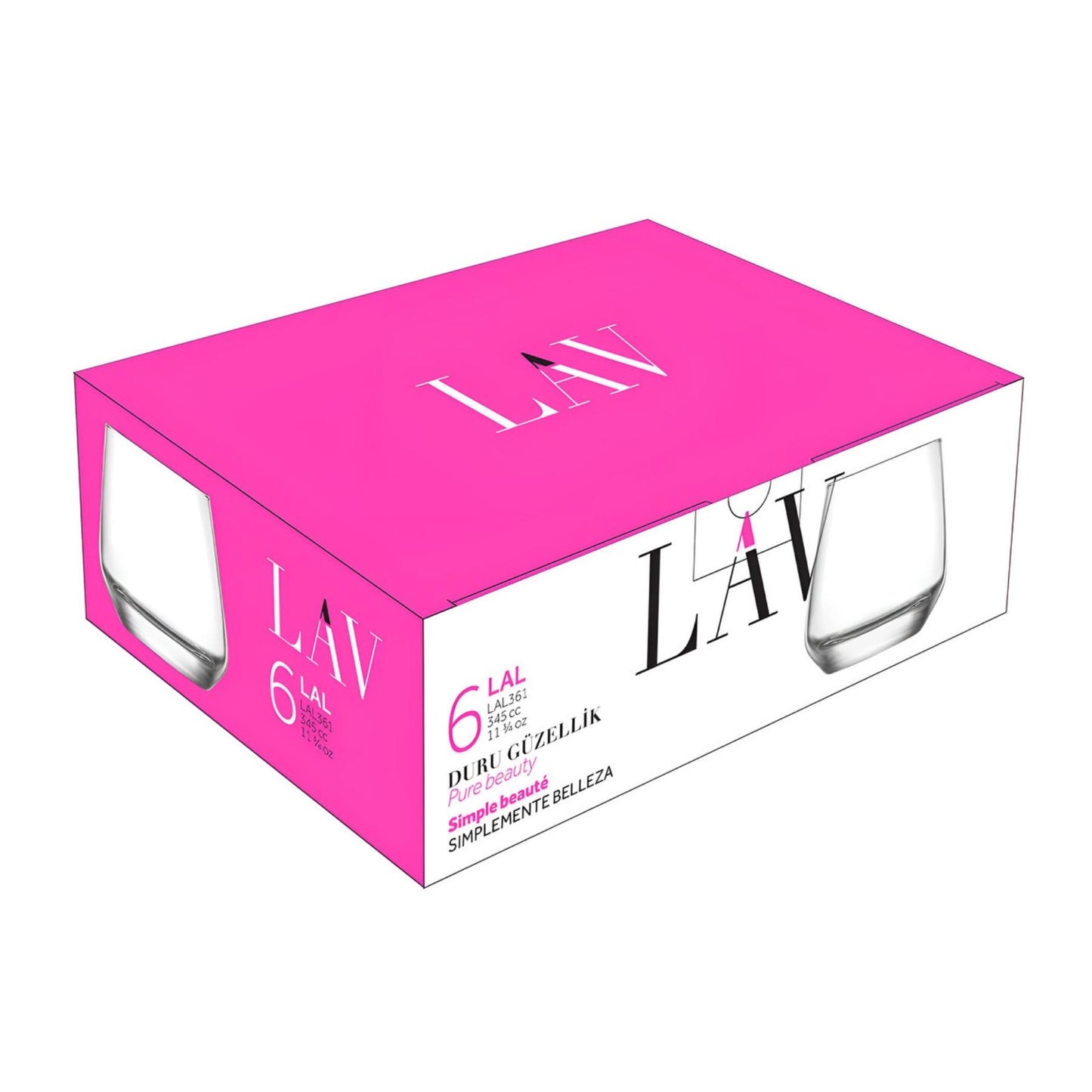 Whiskey Glasses 12 Oz - LAV LAL - Set of 6