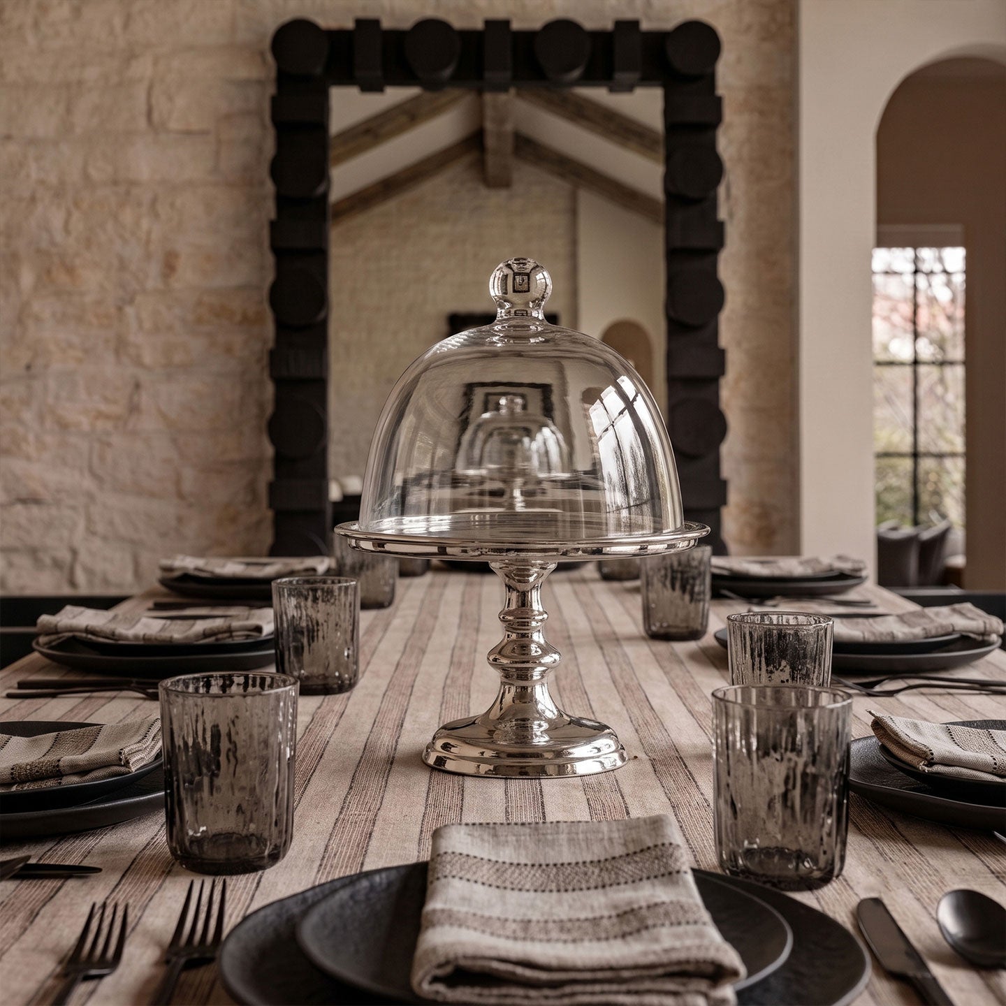Loomé Home Linum Stripe Tablecloth – Linen Blend, 200 x 300 cm