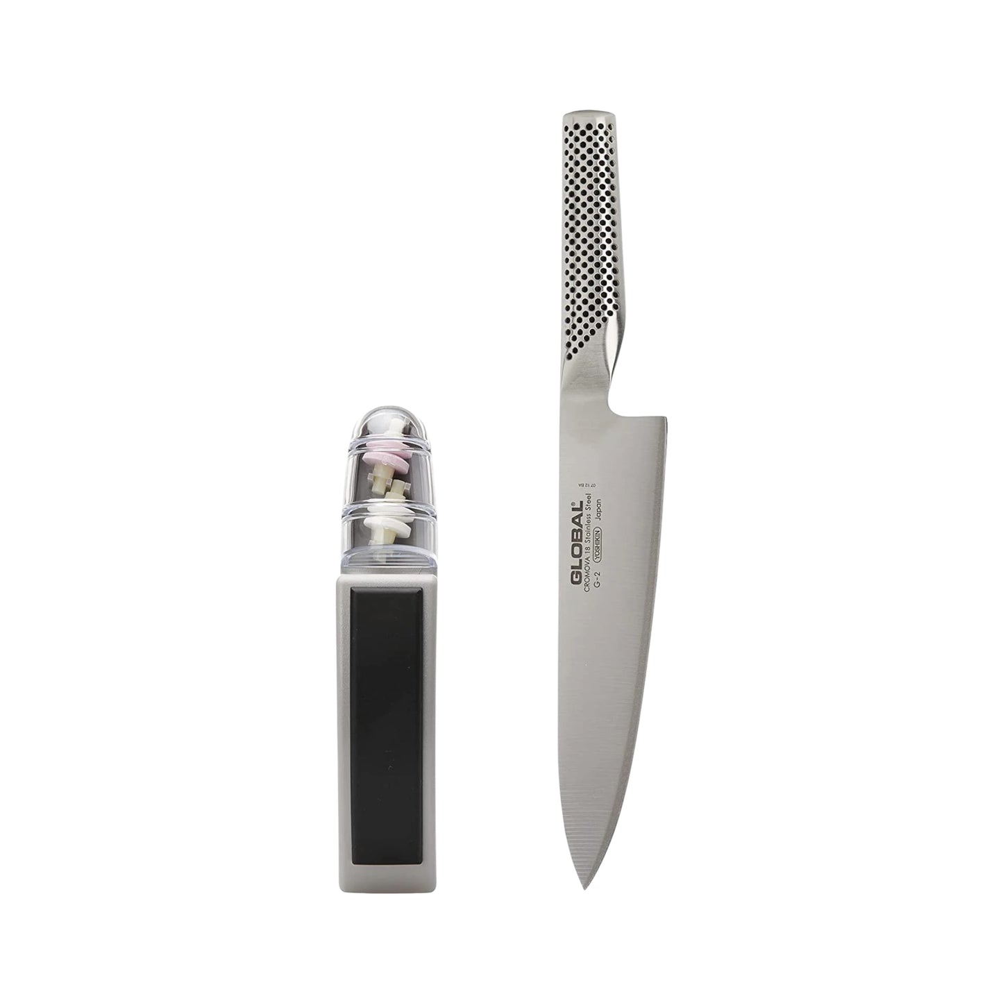GLOBAL 8” Chef’s Knife G2 & Minosharp Sharpener Starter Set