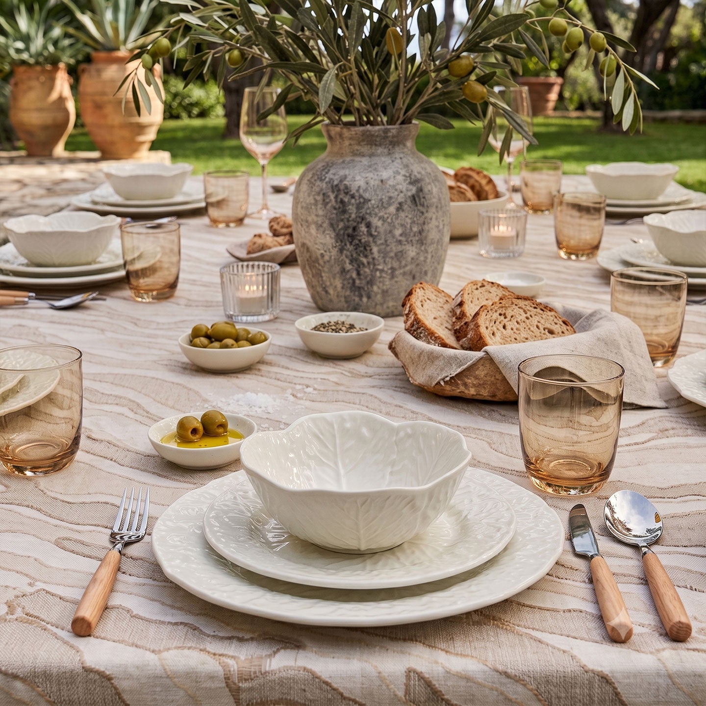Loomé Home Desert Flow Tablecloth – Linen Blend, 200 x 300 cm