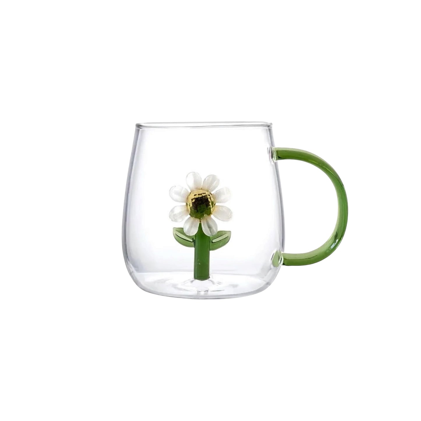Daisy Borosilicate Glass Mug 13.5 oz - 1Piece