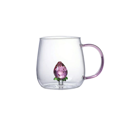 Strawberry Borosilicate Glass Mug 13.5 oz - 1Piece