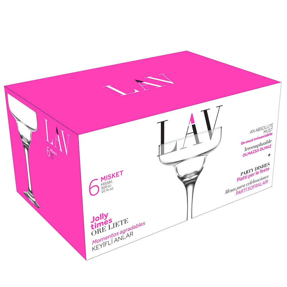 LAV MISKET 10.25 oz Margarita Glasses - 6 /Case