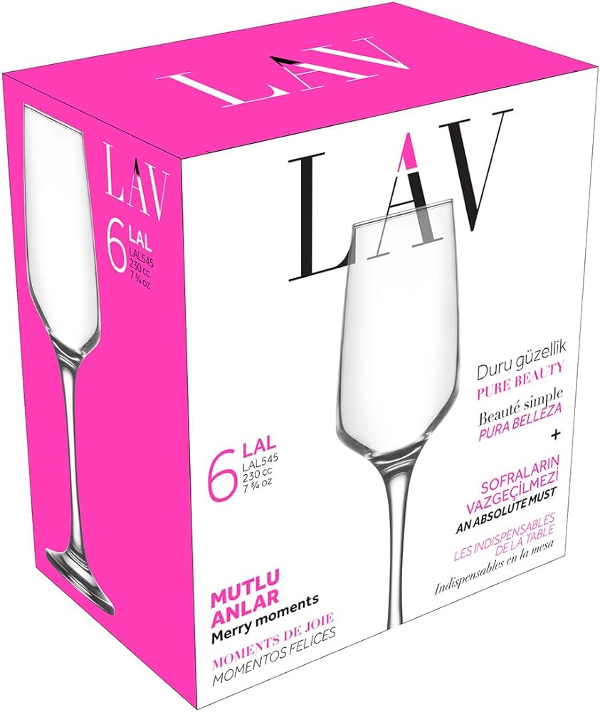 LAV LAL 7.75 oz Champagne Flutes - 6 /Case