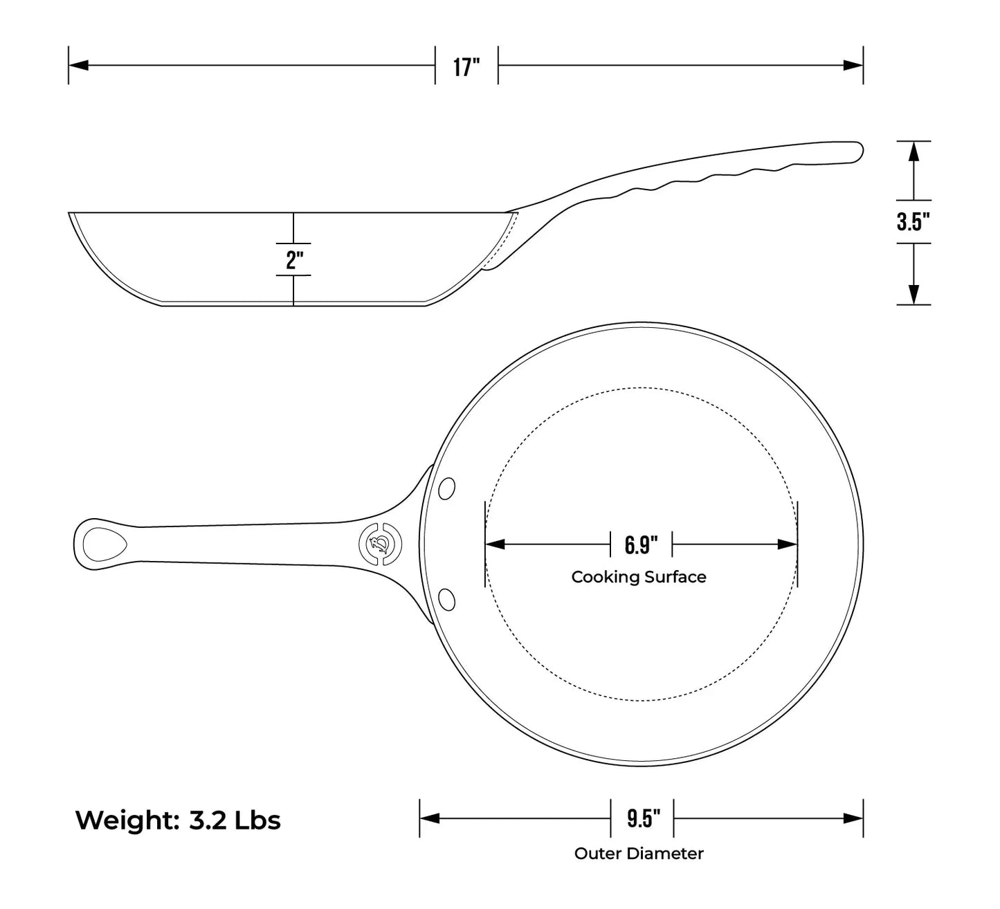 Mineral B Pro Frypan – 9.5" (24cm) Carbon Steel, Made in France - deBuyer