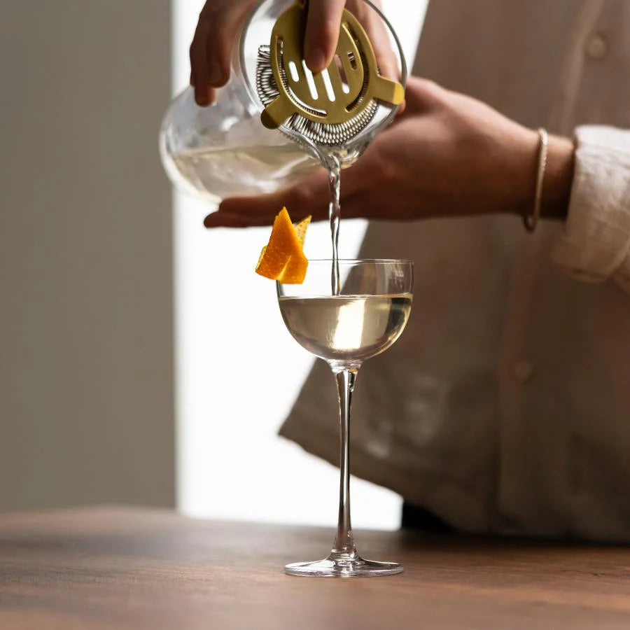 Crystal Nick & Nora Cocktail Glasses 4.5 oz - Nude Savage Pony - Set of 6