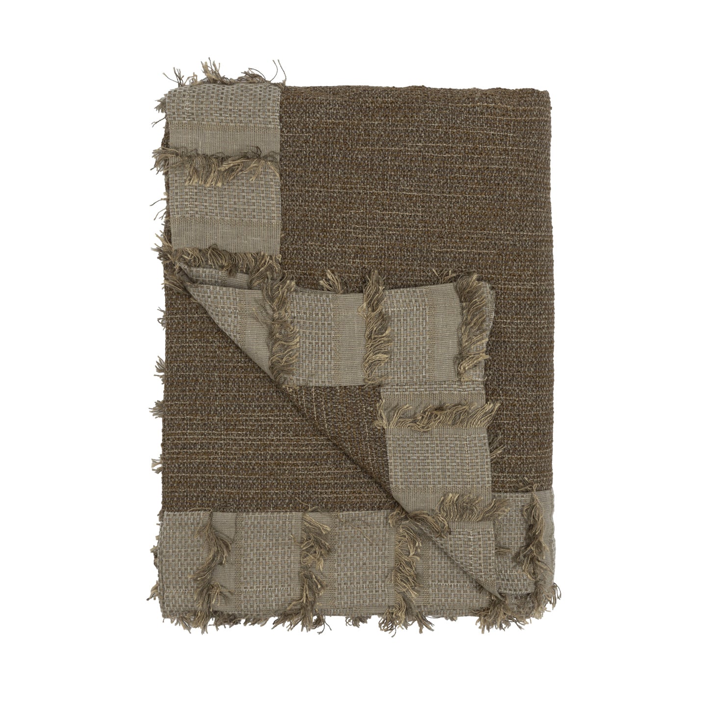 Loomé Home Mocha Fringe Tablecloth – Textured, 200 x 300 cm