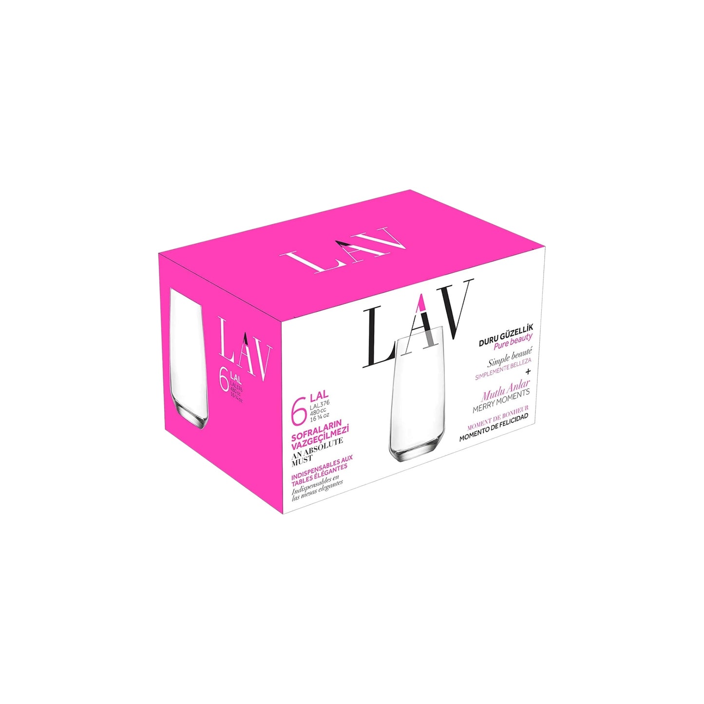 Lon Drink Highball Glasses 16.25 oz - LAV LAL - Set of 6