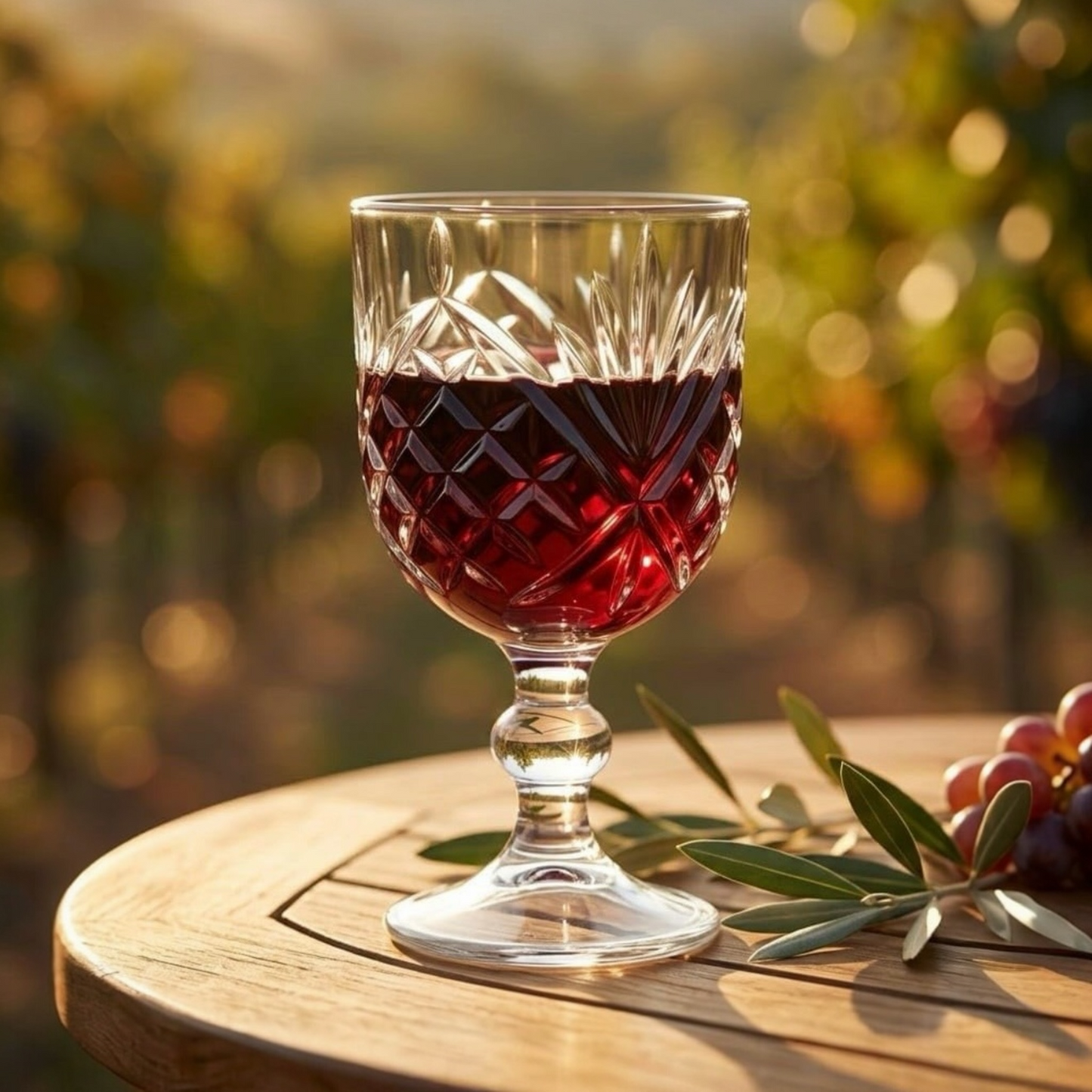 Crystal-Cut Vintage Wine Goblets 320ml — Set of 6