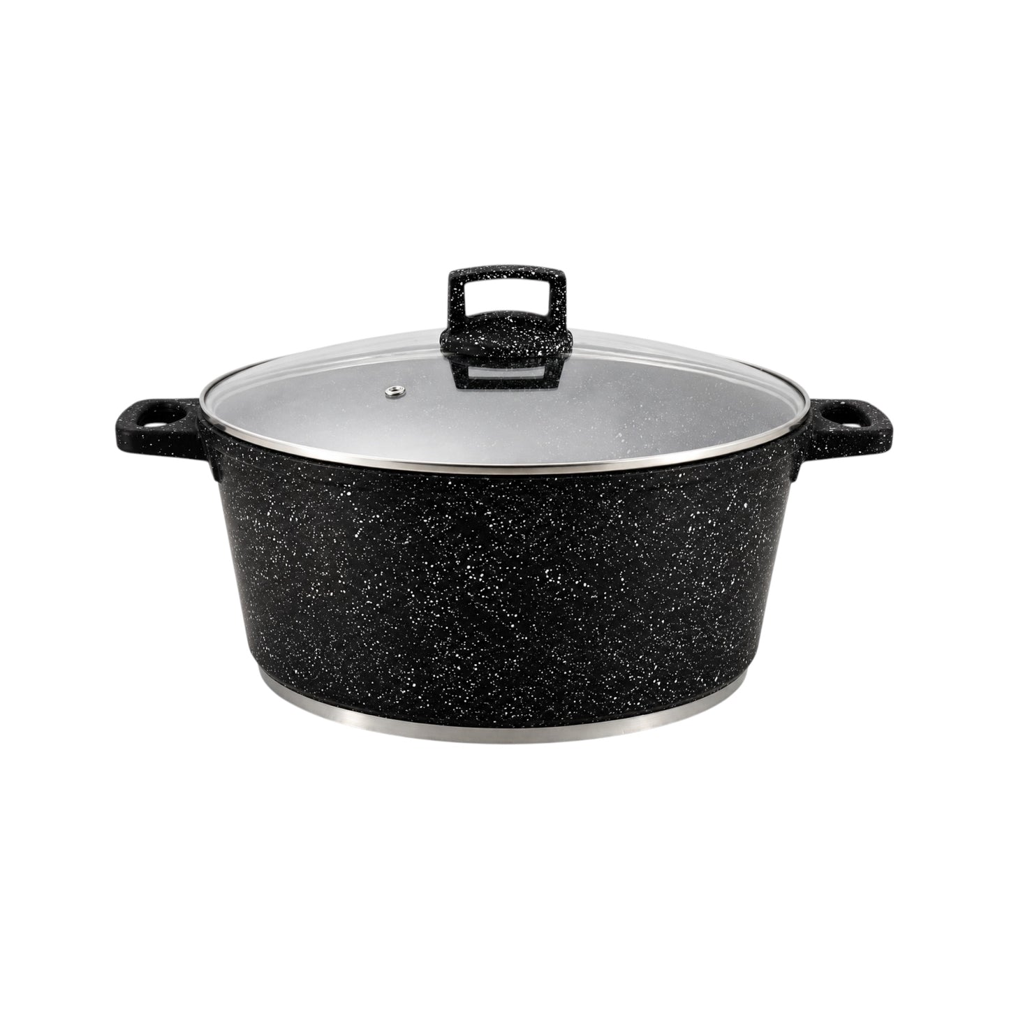 Die-Cast Granite Casserole Pot with Glass Lid – 28cm, 6.5L