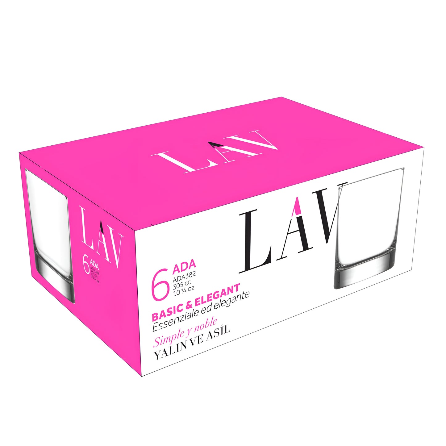 Old Fashioned Whiskey Glasses 11 Oz - LAV ADA - Set of 6