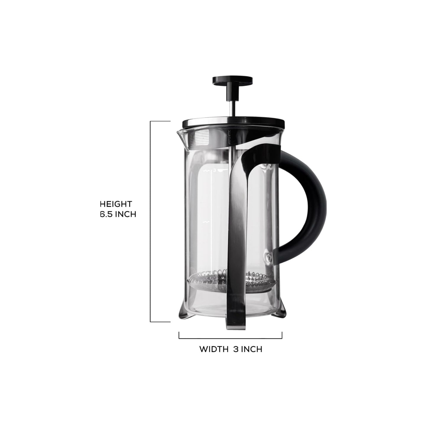 Glass French Press Coffee Maker with Stainless Steel Frame
