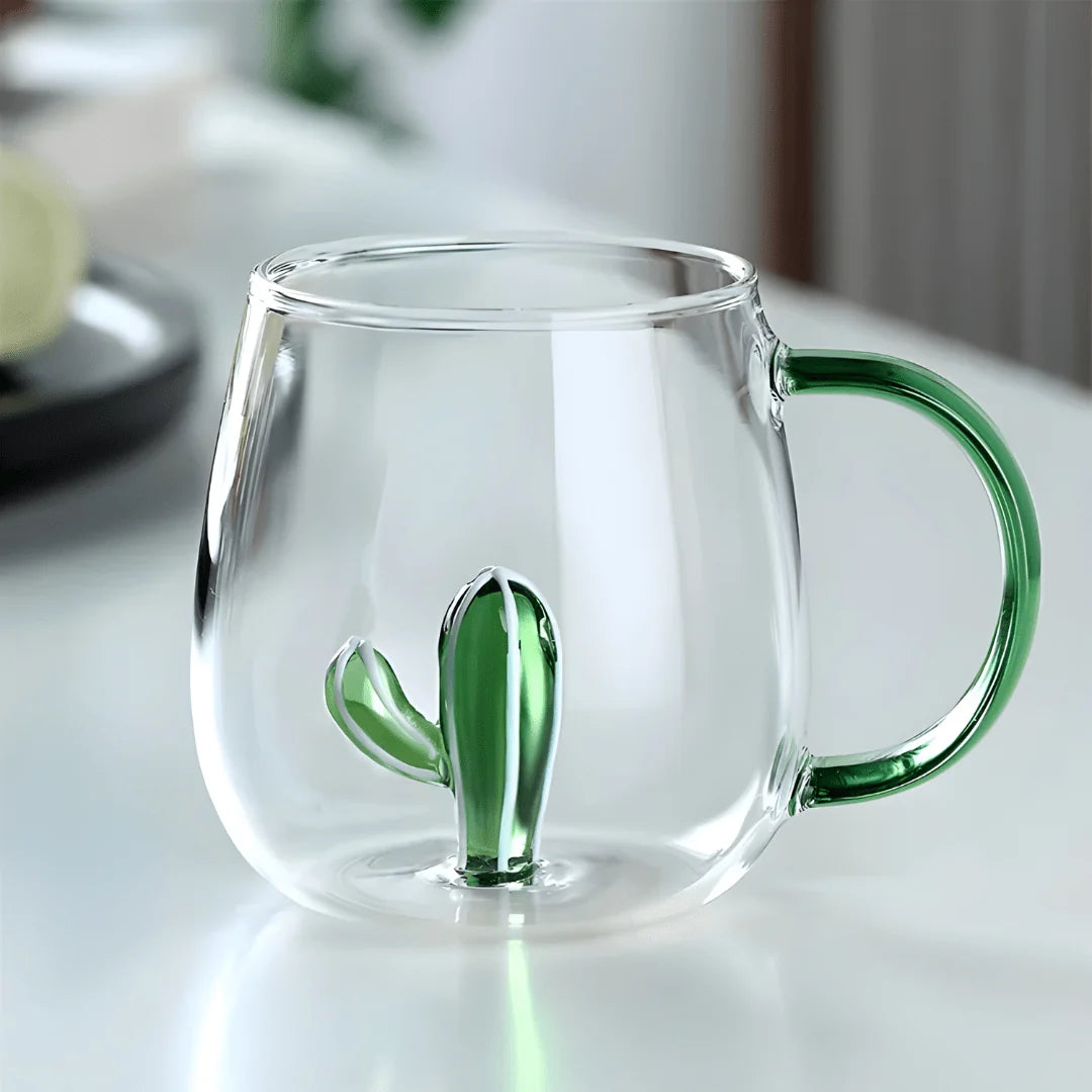 Cactus Borosilicate Glass Mug 13.5 oz - 1Piece