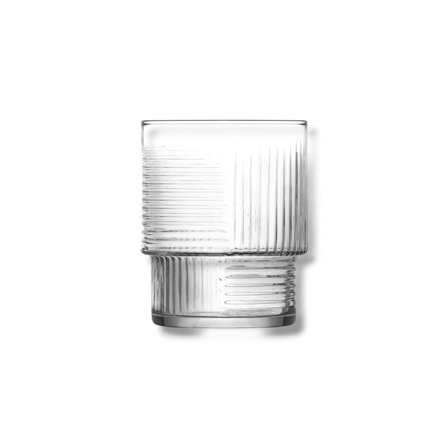 Stackable Ribbed Rock Glasses 11 oz - LAV HELEN - Set of 6