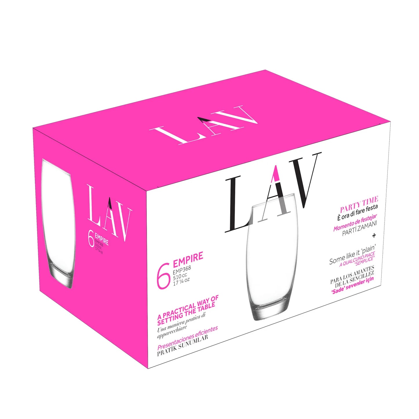 Highball Cocktail & Beverage Glasses 17.25 oz – LAV EMPIRE – Set of 6