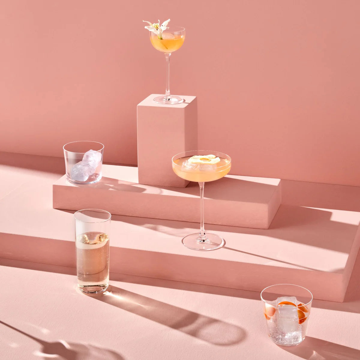 Crystal Low Ball Glasses 10 oz - Nude Savage - Set of 6