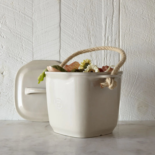 Emile Henry Argile Compost Bin 3.5 L | Stylish Ceramic Kitchen Compost Container