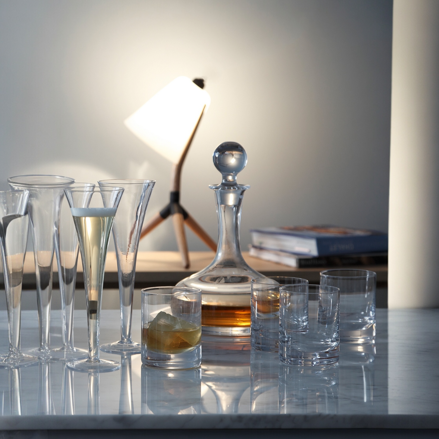 LSA Bar Crystal Whisky Set with Decanter & 4 Glasses – 1.6L / 250ml