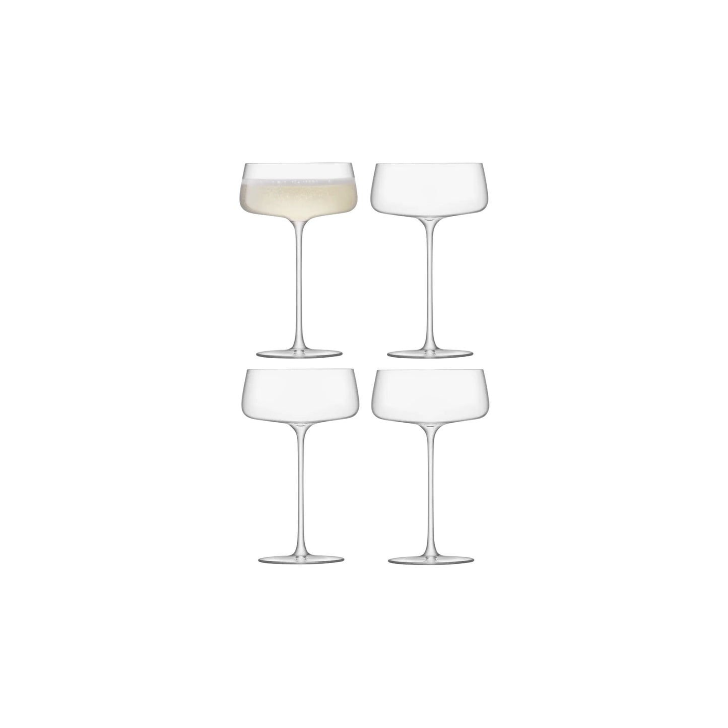 Crystal Champagne Coupe Saucers 300ml - LSA Metropolitan- Set of 4