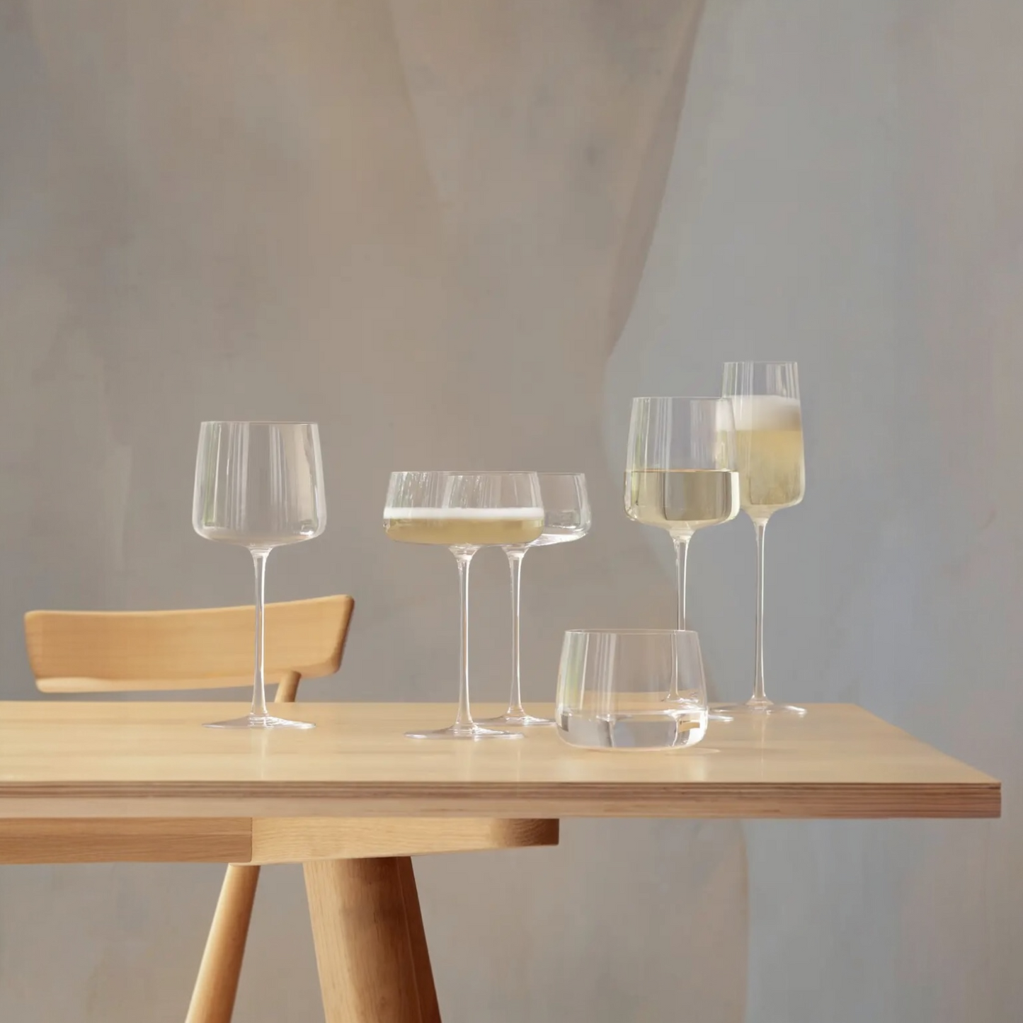 Crystal Champagne Coupe Saucers 300ml - LSA Metropolitan- Set of 4