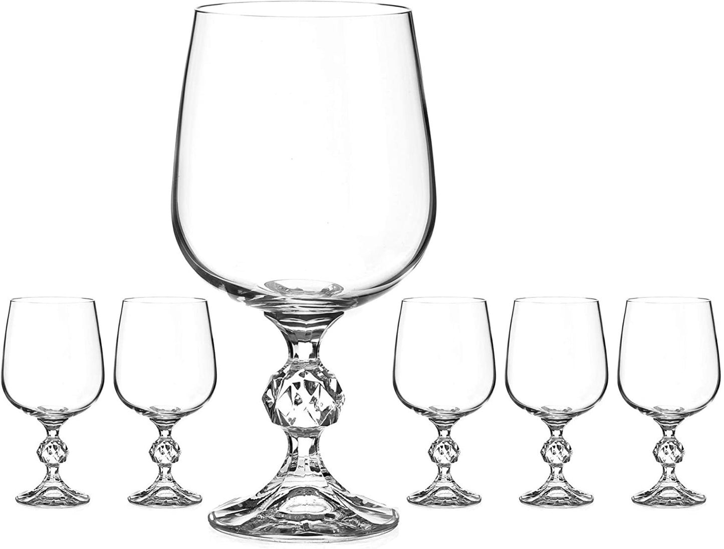 CRYSTALEX Claudia Crystal Wine Glasses Set of 6 - 7 3/4 oz