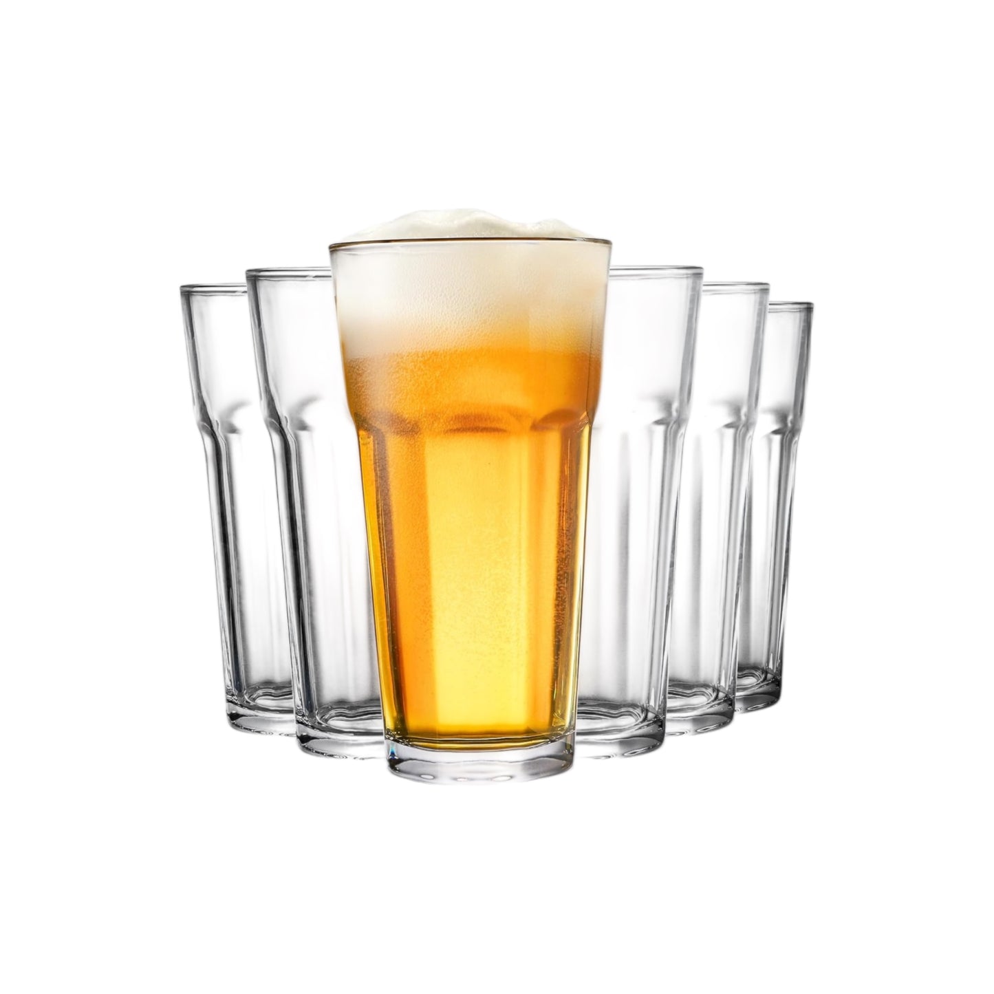 Cooler Glasses 16 Oz - Classic Tall Drinking Glasses - Set of 6