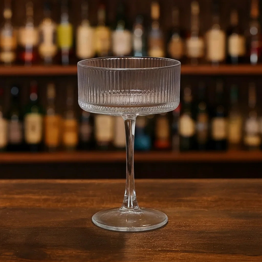 Ribbed Coupe Cocktail Glasses 9.8 oz - Cupcakes & Cashmere - Set of 4