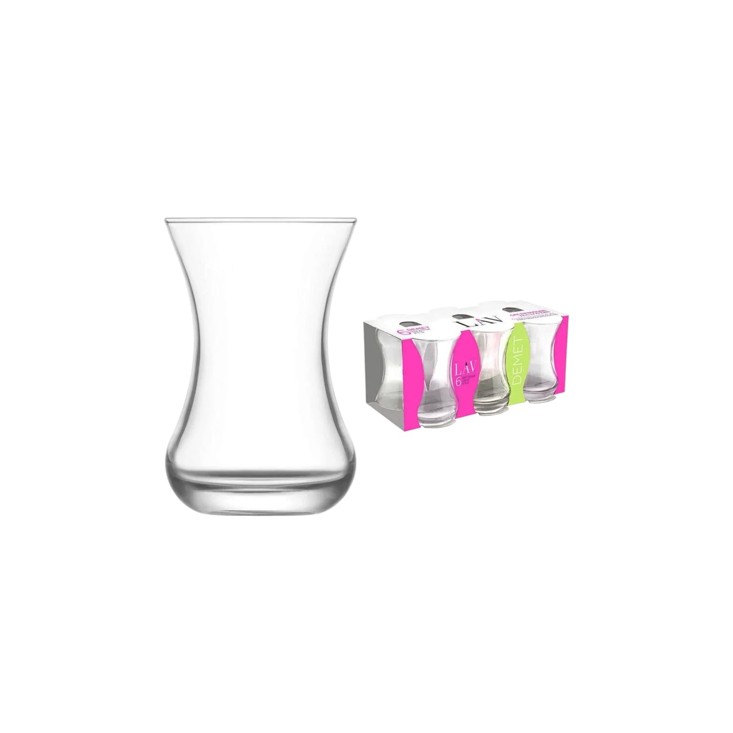 Turkish Tea Glasses 4.5 oz - LAV DEMET - Set of 6