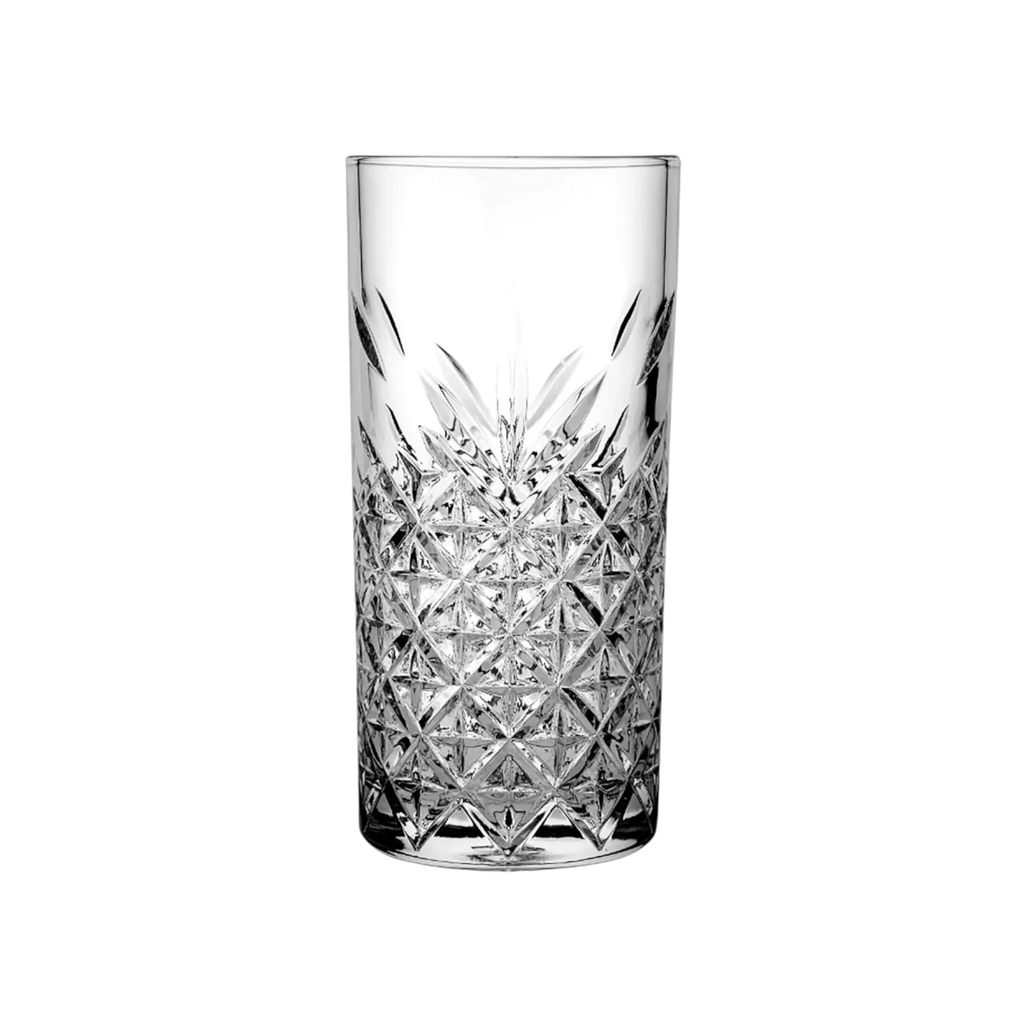 Crystal Cut Long Drink Highball Glasses 12.25 oz - PASABAHCE TIMELESS - Set of 12