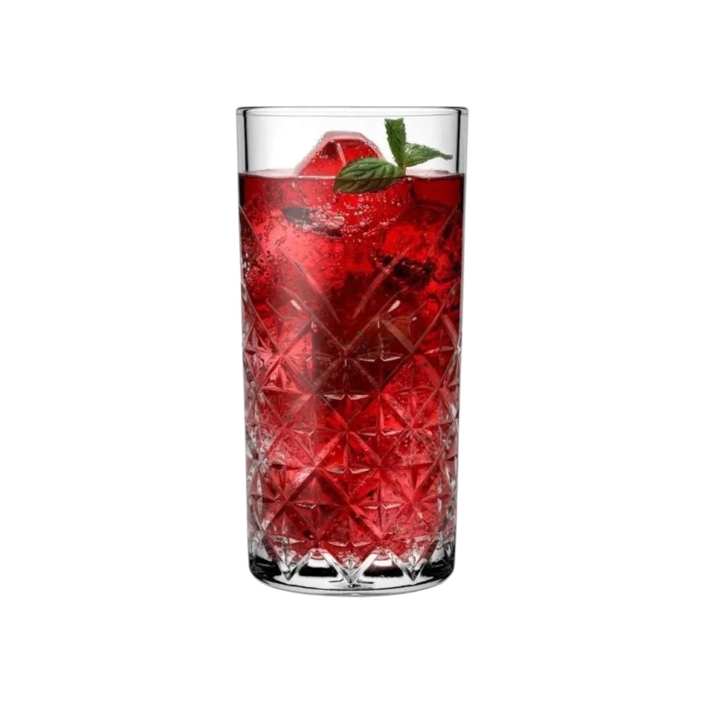 Crystal Cut Long Drink Highball Glasses 12.25 oz - PASABAHCE TIMELESS - Set of 12