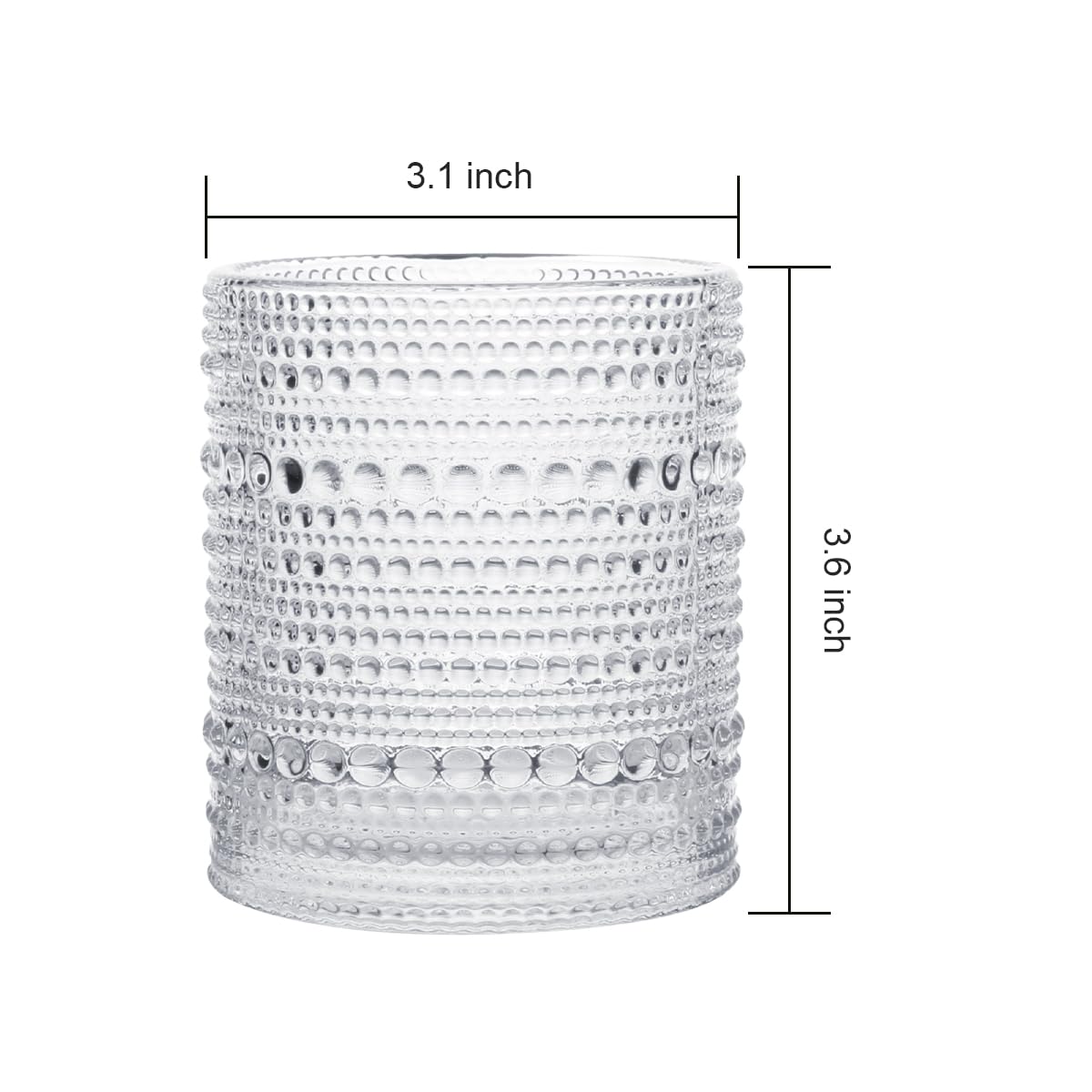 Samantha Pynn Hobnail Double Old Fashioned Glasses — Set of 4 | 285ml