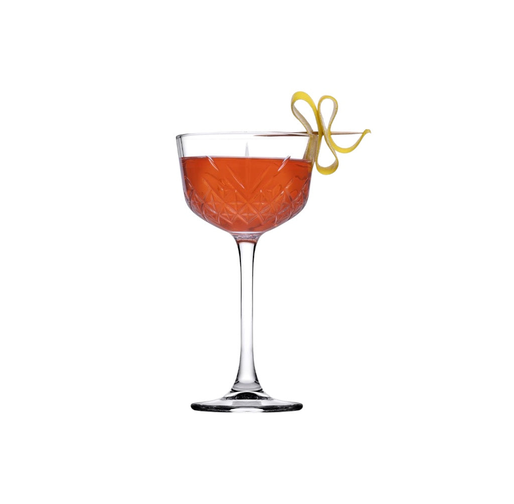 Crystal-Cut Nick & Nora Coupe Glasses 5.5 oz - PASABAHCE Timeless - Set of 4