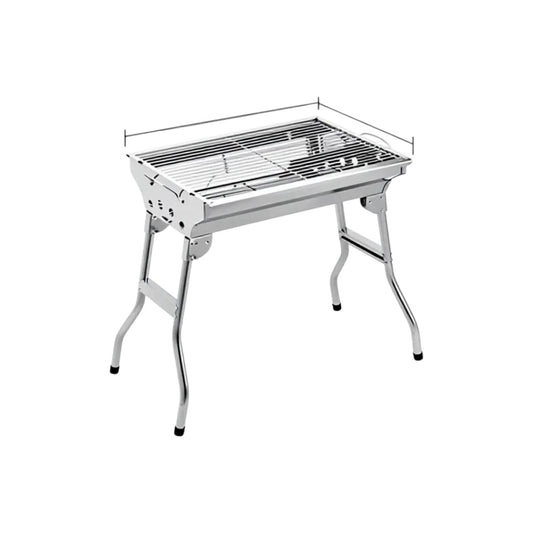 Large Stainless Steel Folding Charcoal BBQ Grill — 48cm | Serves 5–15 | IKIDO