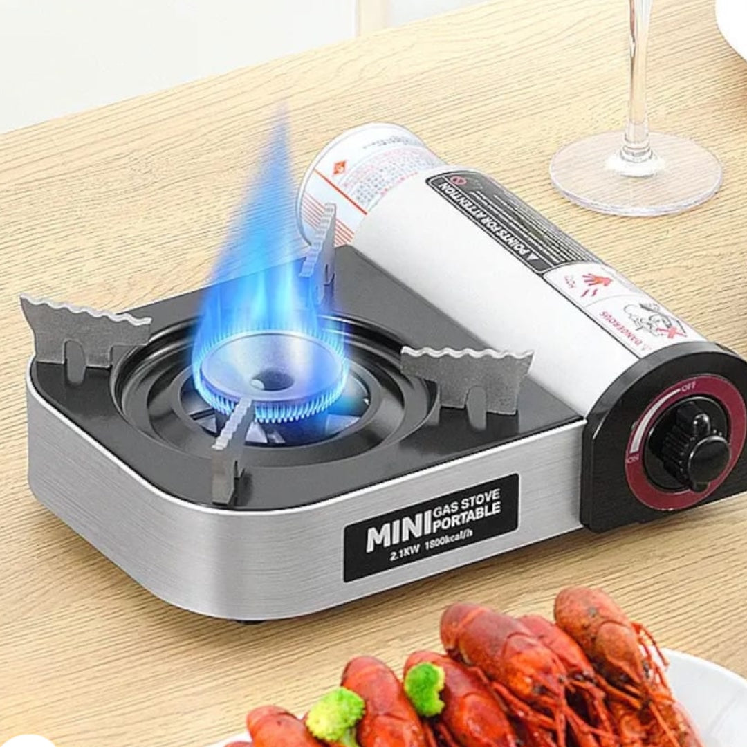 Mini Portable Butane Gas Stove — 2.1kW | Camping & Tabletop Cooker | IKIDO