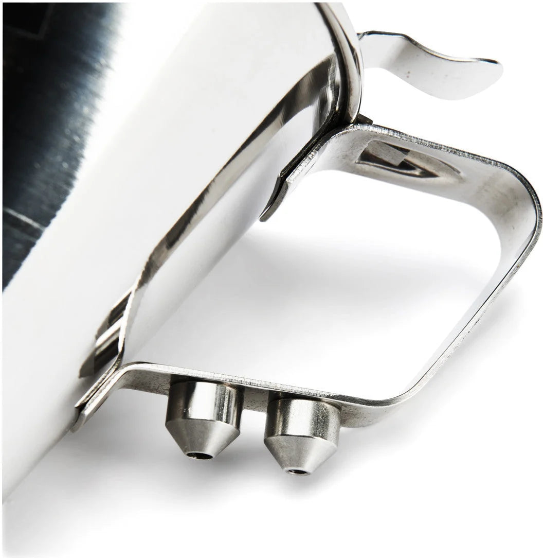 Kwik Pro Piston Funnel with Stand – Stainless Steel, 2 Qt, 3 Nozzles - deBuyer