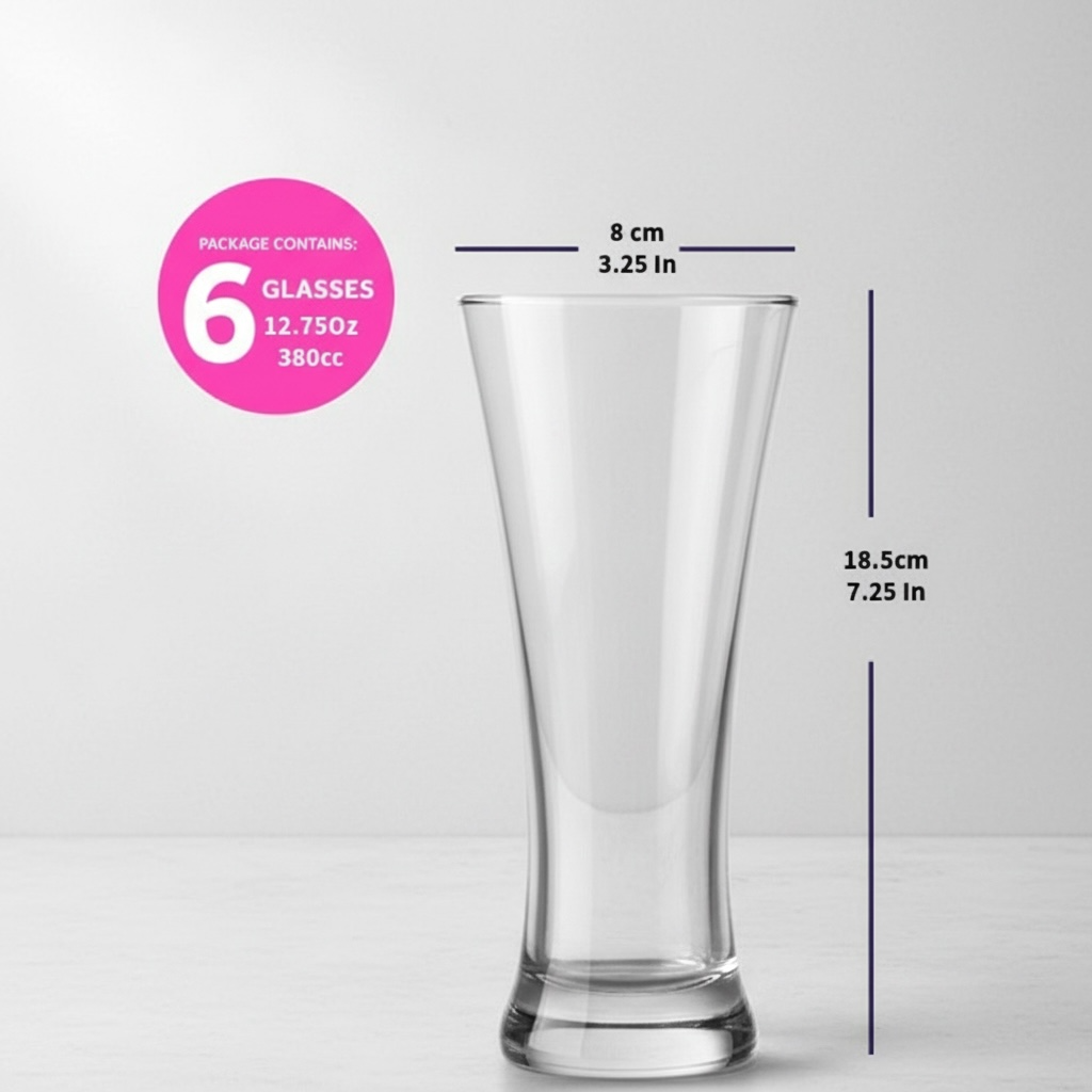 Pilsner Beer Glasses 12.75 oz – LAV Sorgun - Set of 6