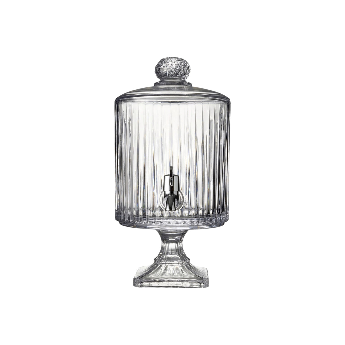 Artika Rockland 3L glass beverage dispenser with fluted body and pedestal base