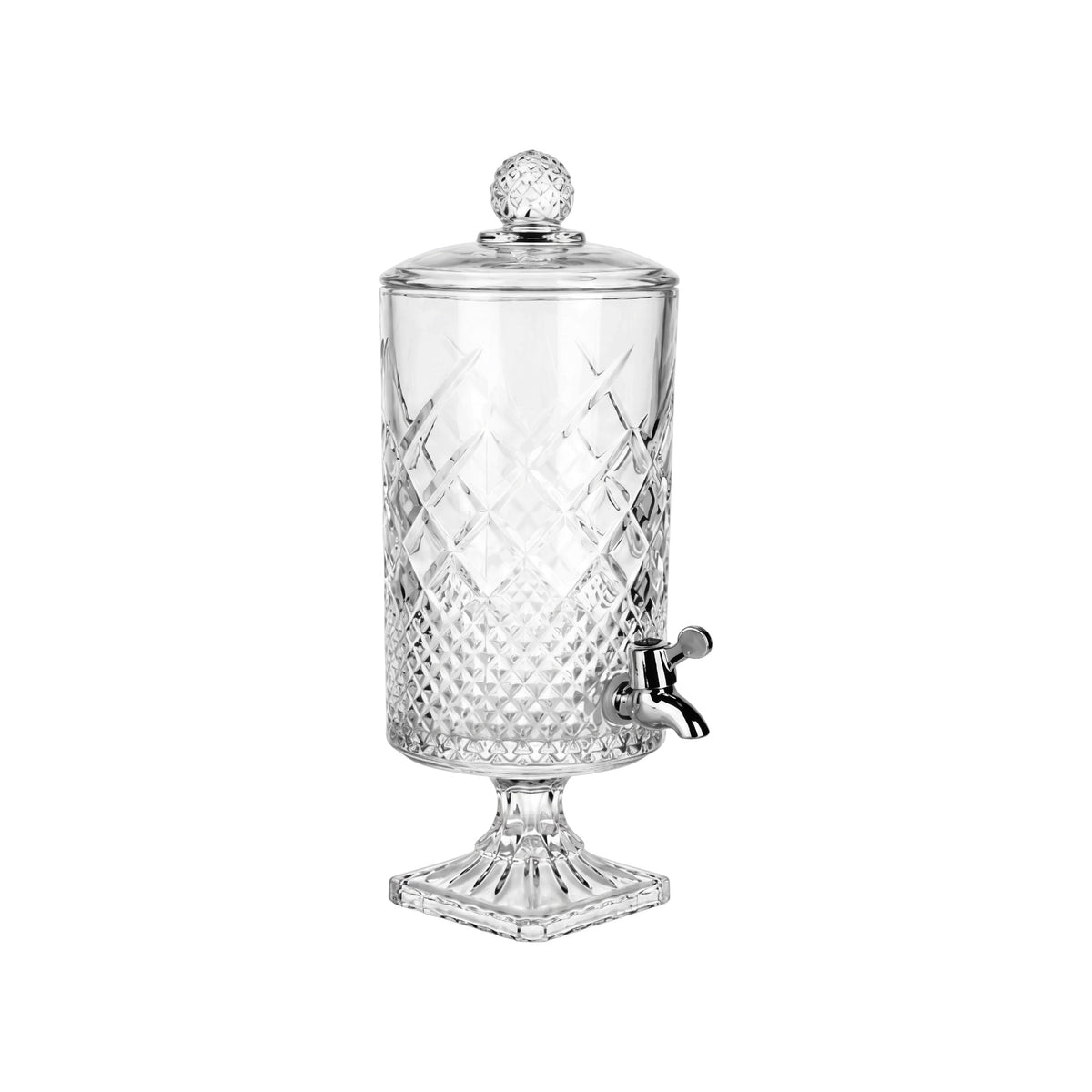 Artika Rockland 4.5L diamond-cut glass juice dispenser, empty, with spigot tap