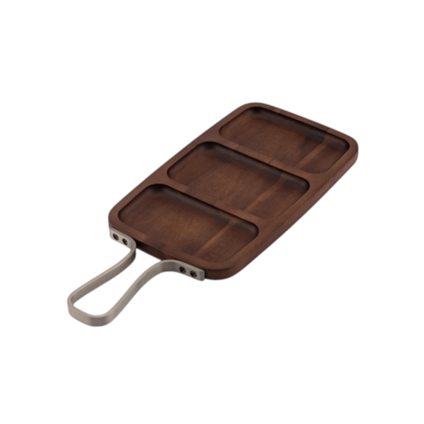Rectangle 3-Section Acacia Wood Serving Board – 30.5 x 18 cm | Natural Charcuterie & Snack Tray