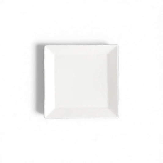 Square Wide Rim Porcelain Plates 6”, 8.5”, 10” - Palm Foundation - 12 Pieces