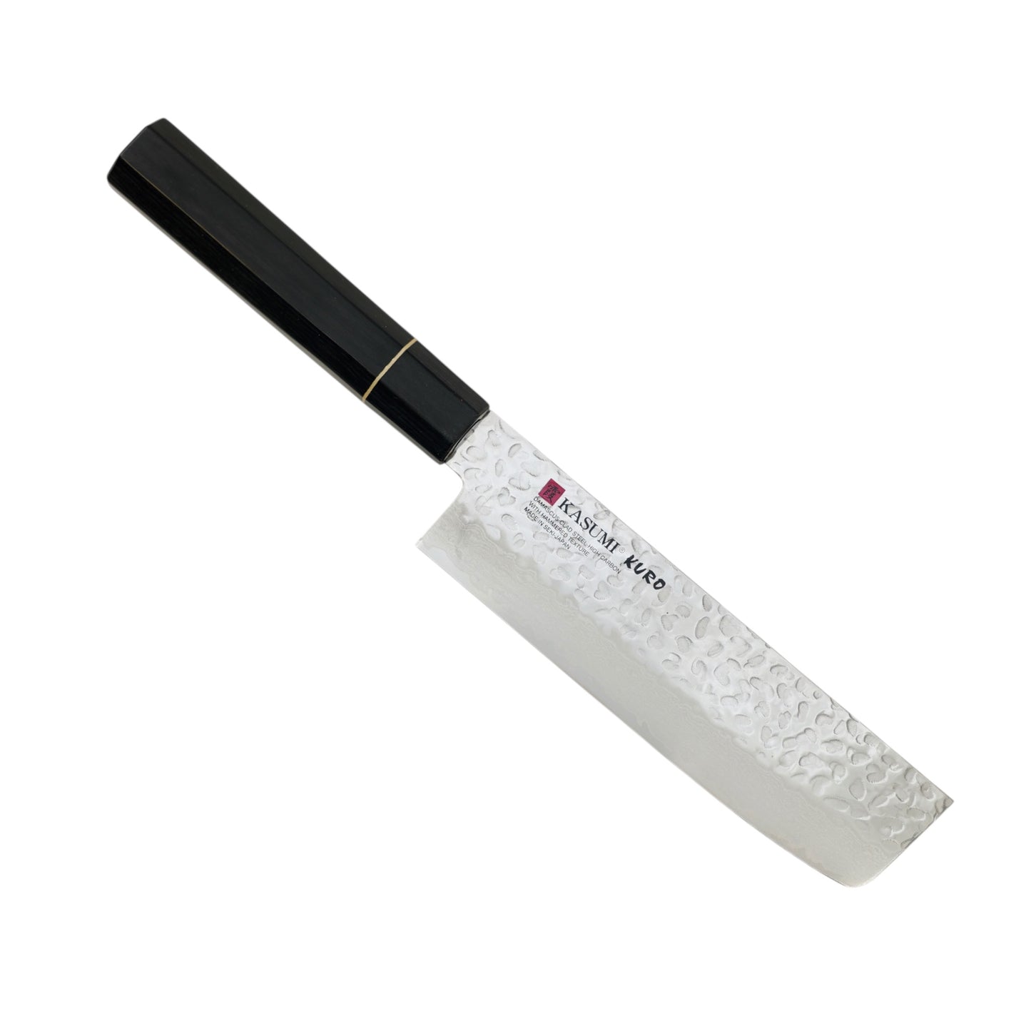 KASUMI Kuro Nakiri Knife 6.5” – Hammered Damascus Japanese Vegetable Knife
