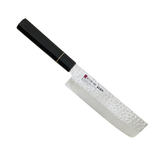 KASUMI Kuro Nakiri Knife 6.5” – Hammered Damascus Japanese Vegetable Knife