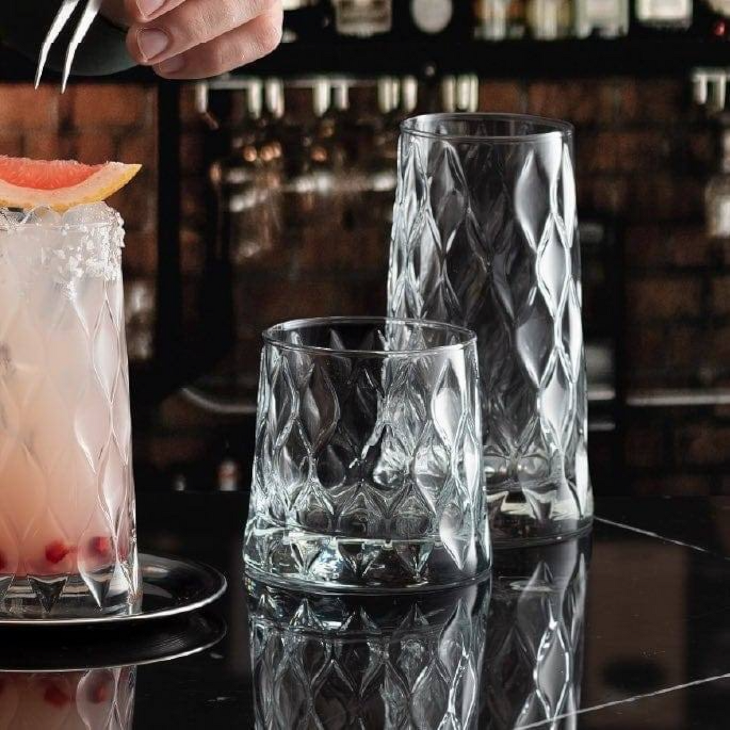 Whisky Glasses 10.25 oz - Pasabahce Leafy - Set of 6