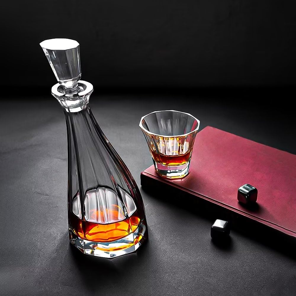 Crystal Decanter Whiskey Set - 7 Piece Luxury Barware Collection
